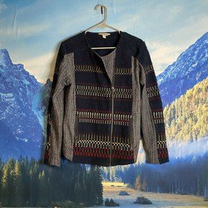 Lucky Brand Women's Embroidered Moto Jacket Size L